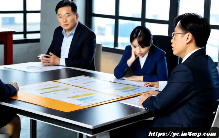 Home 15 리쇼어링의 위험 요소 분석 - Photorealistic corporate strategy meeting about reshoring risks, diverse manufacturing executives ga...